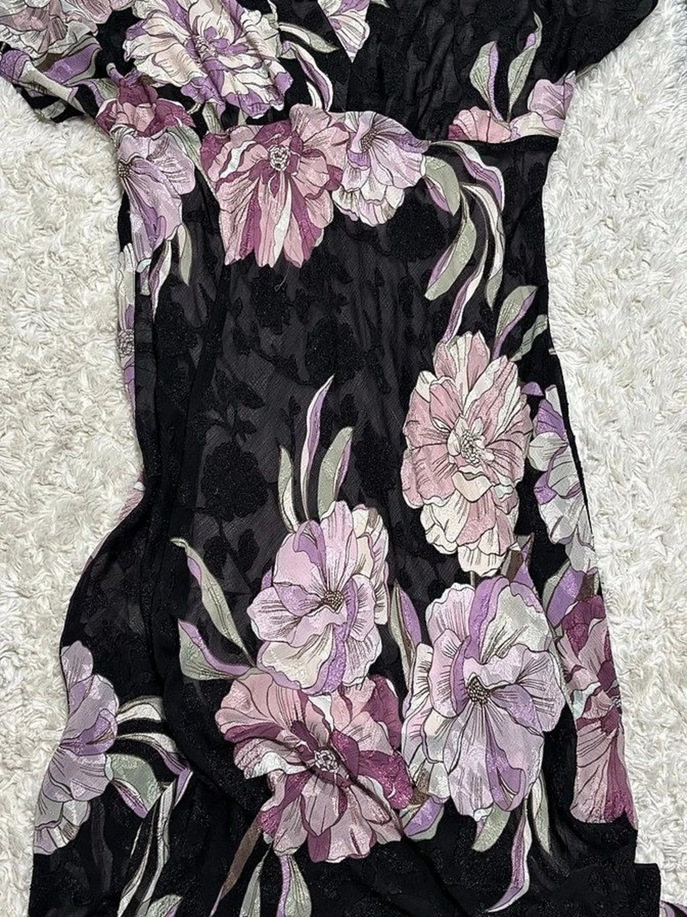 Sofia Jeans by Sofia Vergara Floral Maxi Dress in Black & Pink Size XL Like New